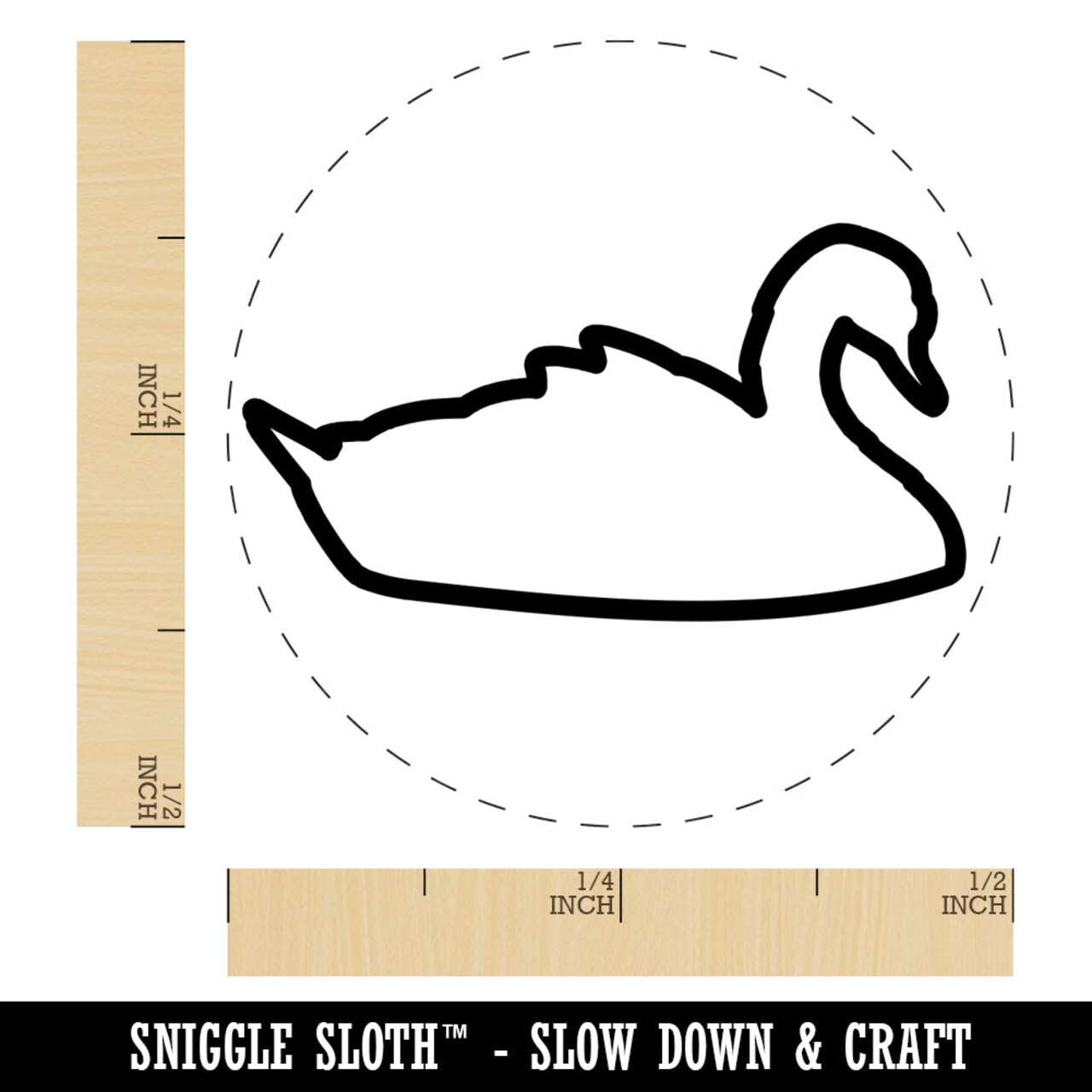 Swan Swimming Outline Self-Inking Rubber Stamp for Stamping Crafting Planners